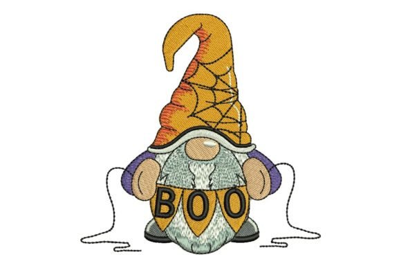 Boo Gnome: A Charming Halloween Embroidery Design for Handmade Gifts