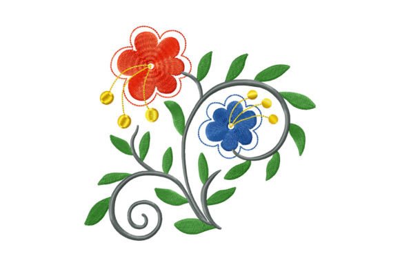 Bouquet with Flowers and Swirls