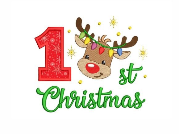 My 1st Reindeer Christmas Applique