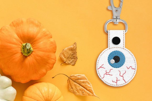 Realistic Eyeball ITH Key Fob Applique