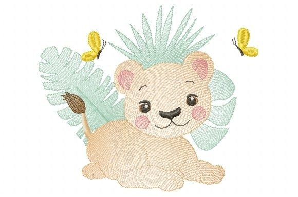 Safari Lioness: A Playful, Heartwarming Embroidery Design