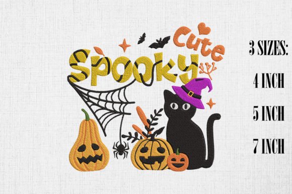 Spooky Cute Kitten Pumpkin Bat Black Cat