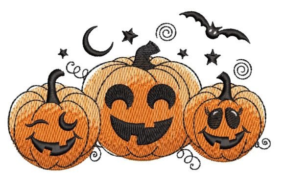 Three Funny Halloween Pumpkins